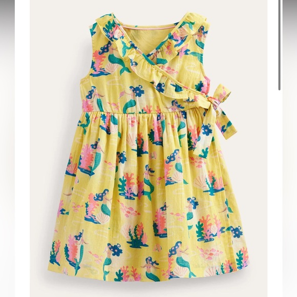 Mini Boden Yellow Mermaid Wrap Dress - Picture 1 of 5